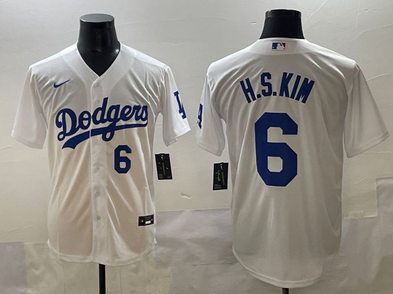 Men 2025 Los Angeles Dodgers #6 H.S.Kim White Game Nike MLB Jersey style 2